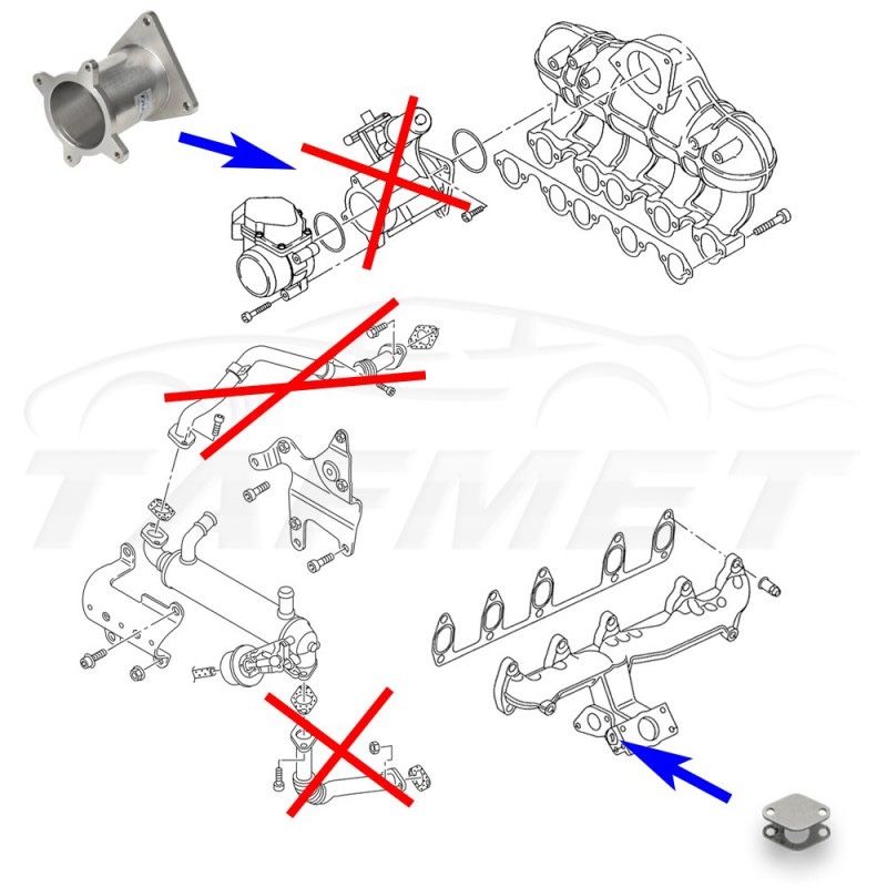 ЕГР заместител EGR Delete  Race pipe VW R5 2.5TDI  F_EGR_13/ZU