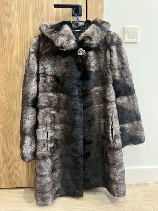 Шуба норковая серая