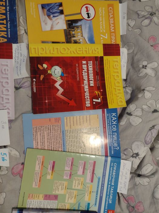 Учебни помагала, атласи, тетрадки 6, 7 и 8 клас