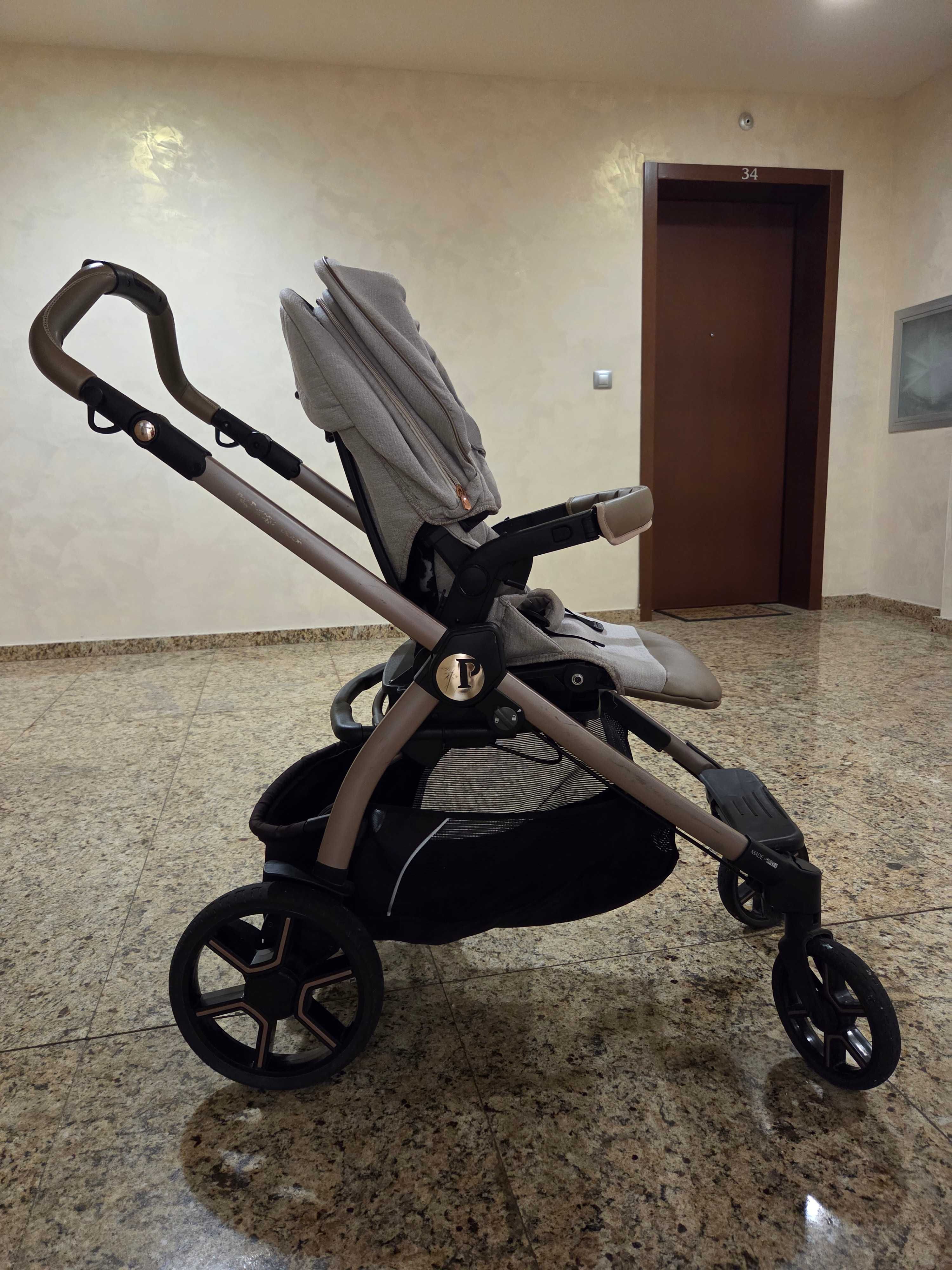 Количка 3в1 Peg Perego Book 51 (Розово/Беж) + ISOFIX база и аксесоари