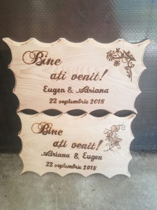 Realizăm pancarte pentru nuntă/botez/onomastice și leagăne de copii