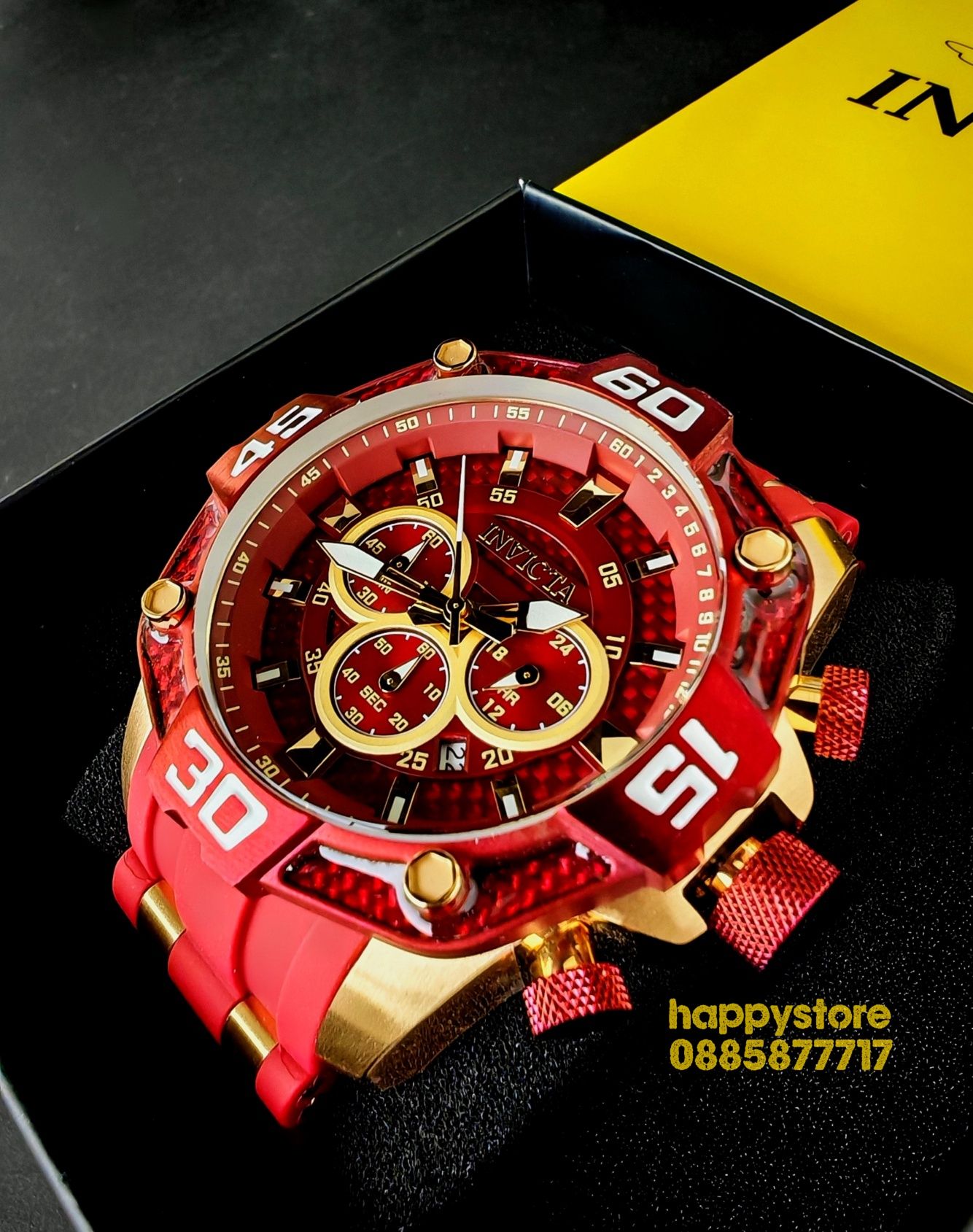 часовник INVICTA Pro Diver Rush Red 52 mm, Инвикта нов