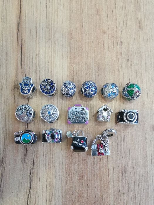 Сребърни талисмани висулки стопери клипс за гривни Пандора