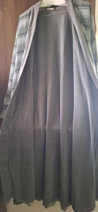 halat de casa baie nou gri antracit in carouri marime 48XL pret120 lei