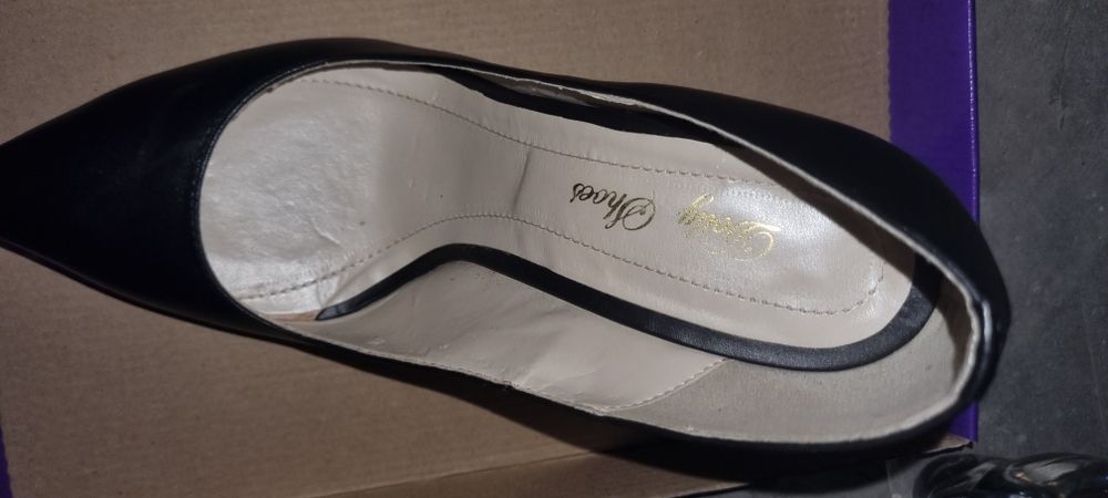 Pantofi negri din piele, Dolly shoes, 38