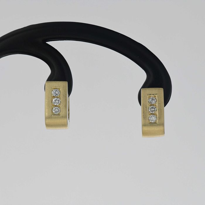 Cercei din aur galben 14k, 5,45 grame cu diamante ~0,25 ct. cod 9649