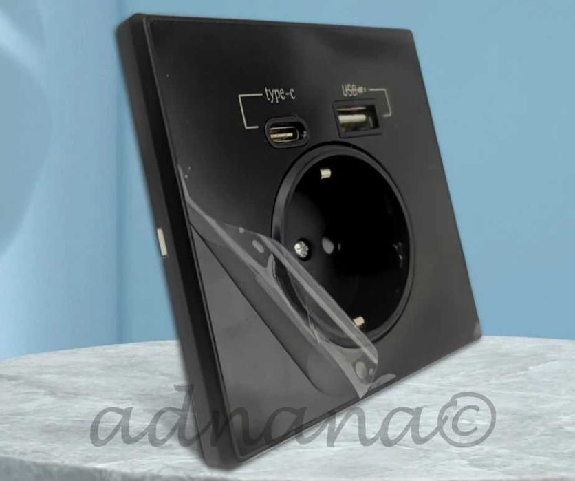 Pachet 8 buc. prize negre simple 2 x USB 2.1A 5V