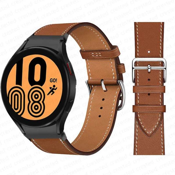 Curea piele 20mm no gap pentru ceas Samsung Watch 4 / 5 / 6