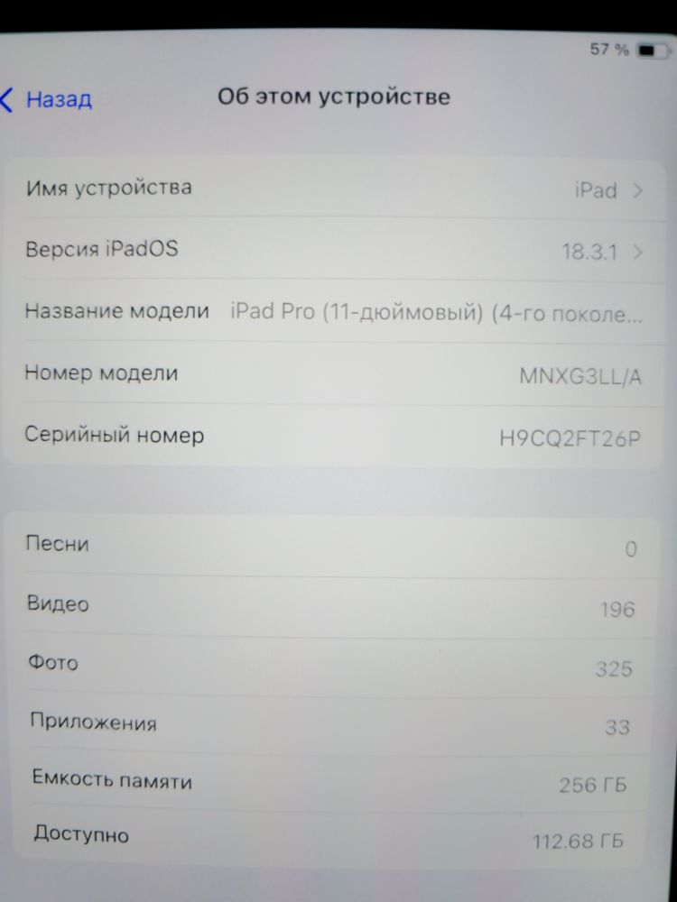 Ipad Pro 11 M2 Wifi 256 Gb