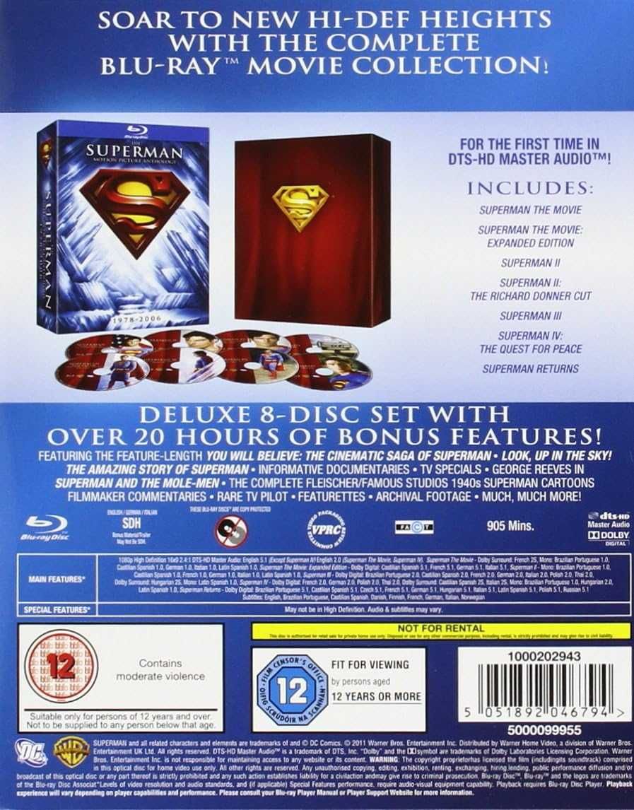 Box set blu-ray Superman Motion Picture Anthology 1978-2006 fara rom
