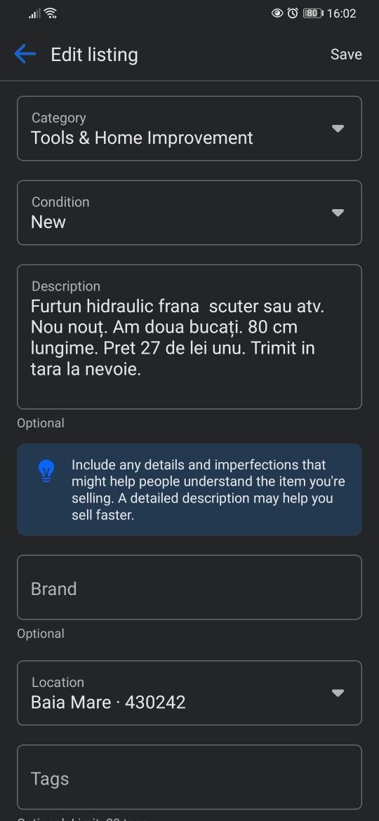 Furtun hidraulic scuter atv