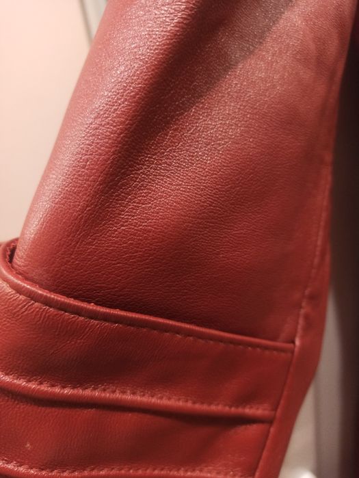 Палто естествена кожа с лисица