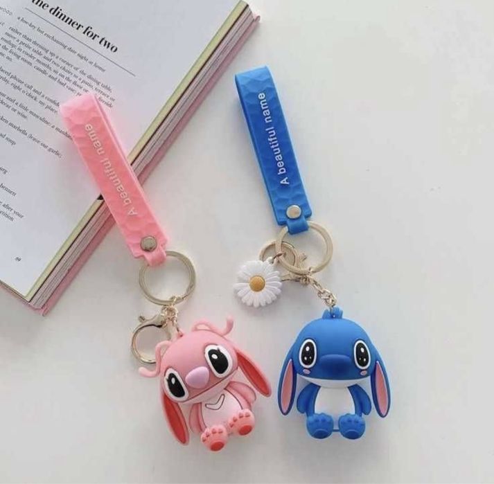 Комплект 2 броя Ключодържател Лило И Стич Играчки Розов/Син