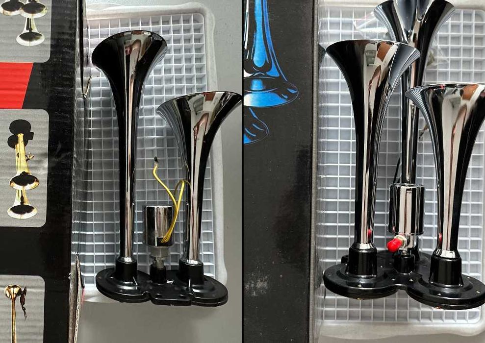 Claxon cu aer - 2 si 3 trompete, 12V/24V