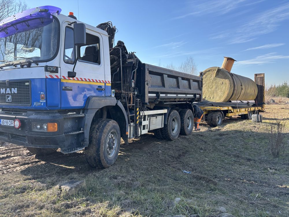 Man 6x6 bascula cu macara