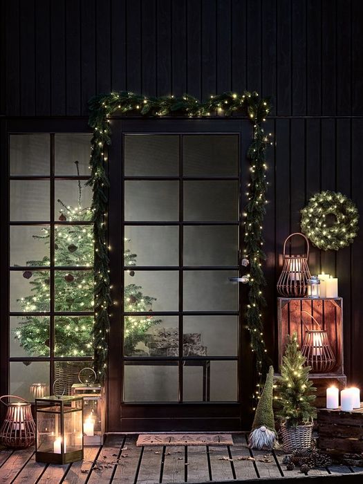 Коледен венец Fenris Jysk с лампички и таймер