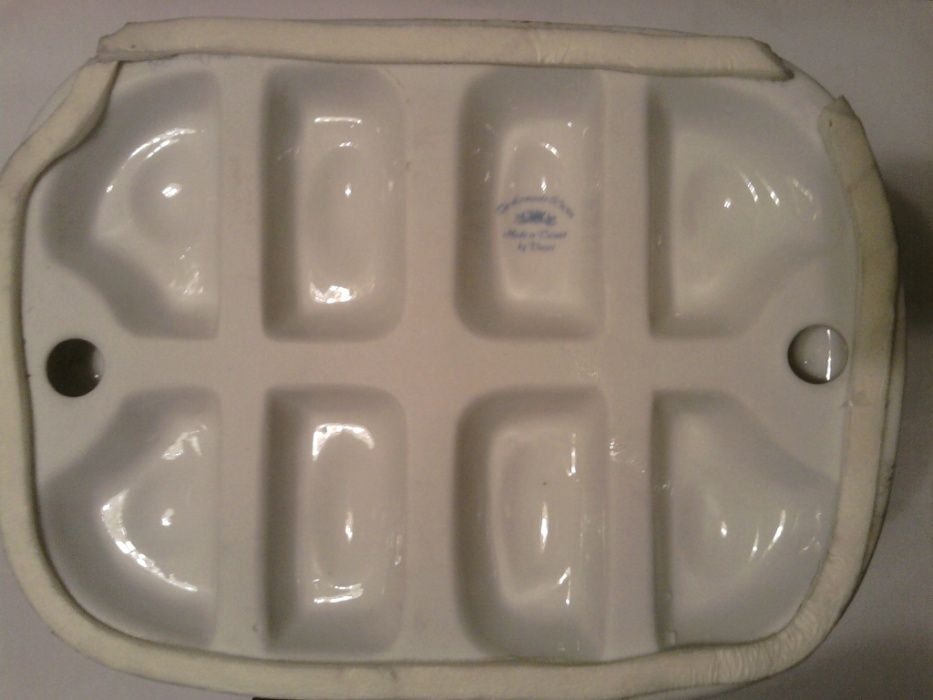 Doamne servind ceaiul bibelou vintage portelan alb cobalt aur coloidal