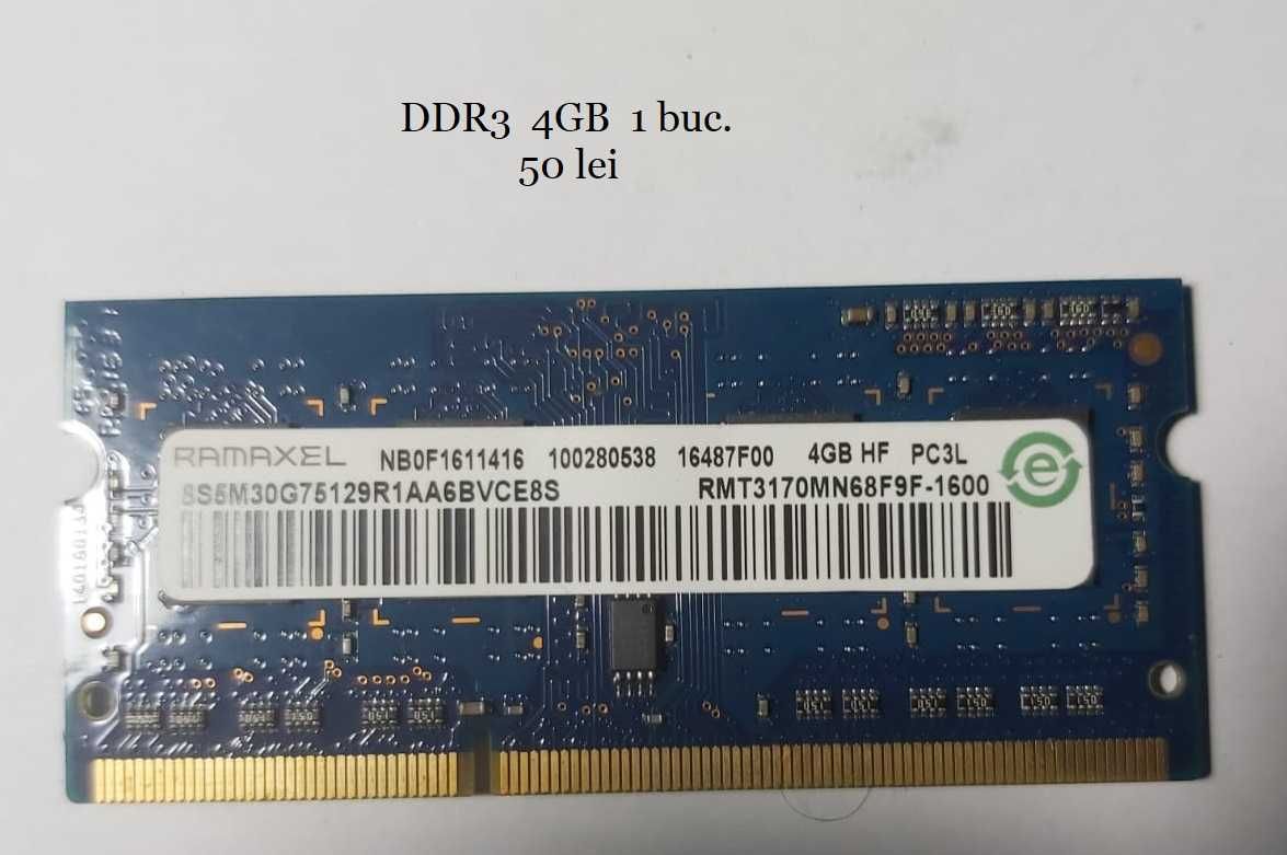 Memorie ram ddr3 ddr4 8gb 4gb laptop