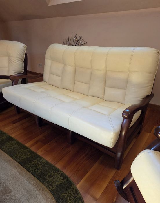 Set canapea extensibila si fotolii Roma, lemn masiv - ca nou