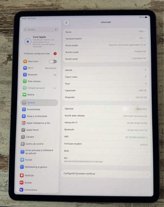 iPad Pro LTE Gen5 12,9inch Preț 1900 lei