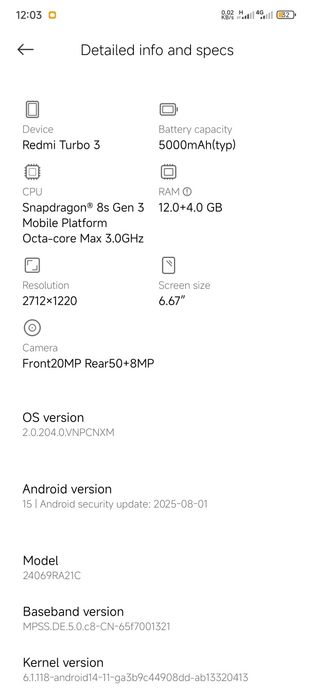 Ridmi torbo 3 12/256