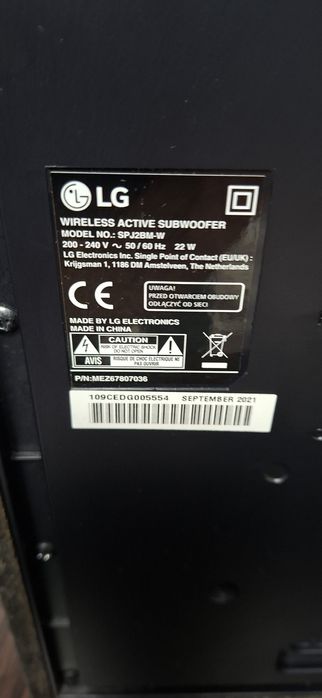 Soundbar Lg model SJ2