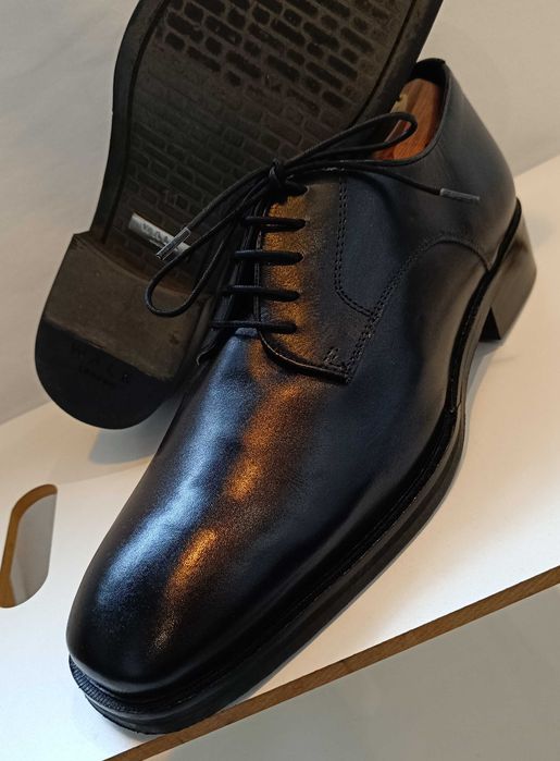 Pantofi derby 45 plain toe Walk London piele naturala moale