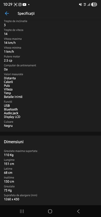 Vând Banda de alergat electrica FitTronic® Delta 100 nouă