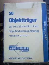 Долни стъкла за микроскопски препарати 50 броя Германия, Полша