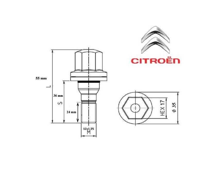 Prezoane Originale Citroen M12 x 1,25 cu saiba plata