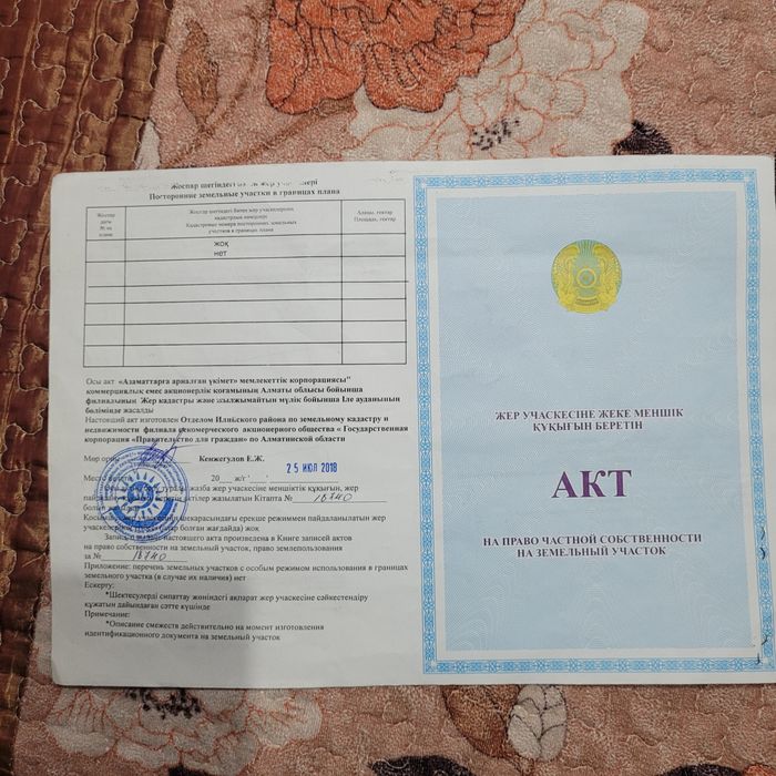 Продам участок в городе Алатау