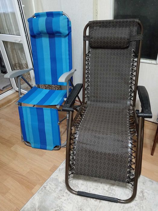 Продам кресла лежаки 2 разные, 1столик ком. для походов,дачи 1м.300т.с