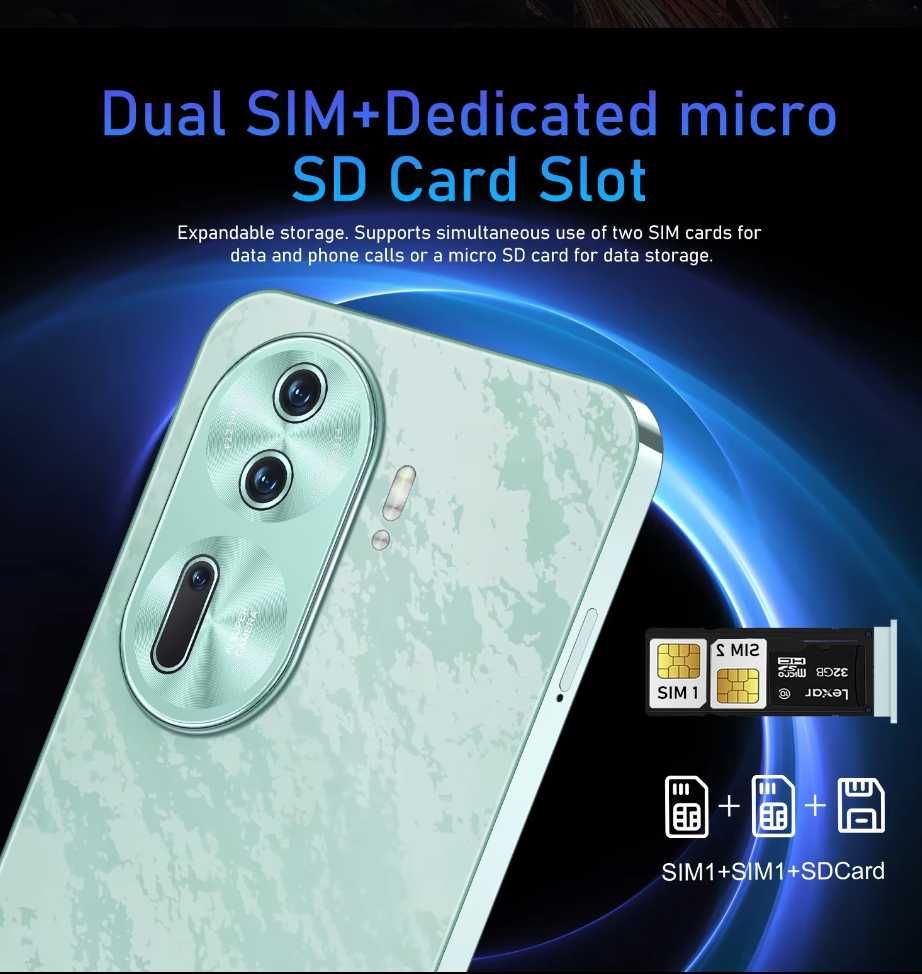 Tелефон 5G нов  Android 14  512Gb памет