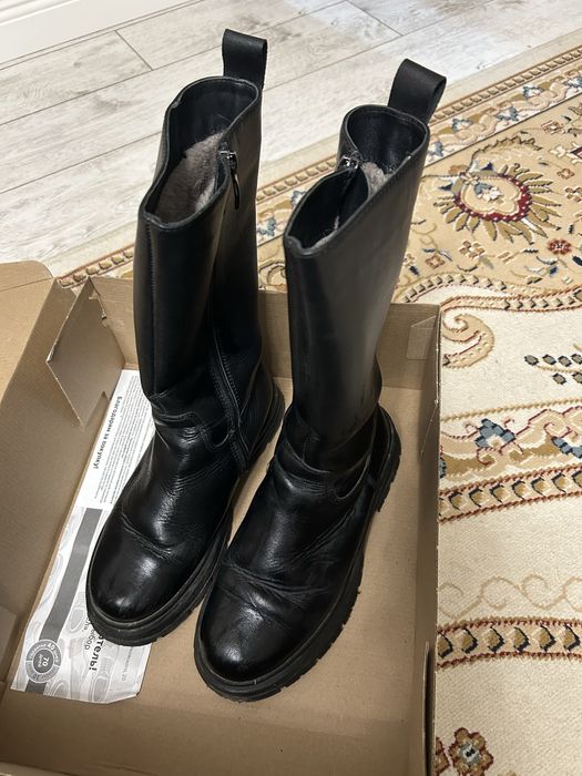 Зимние ботинки натуральная кожа и мехом