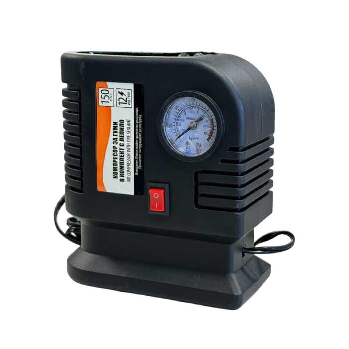 Компресор за гуми с уплътнител 12V ремонт гуми 60800 (150 PSI, 500 ml)