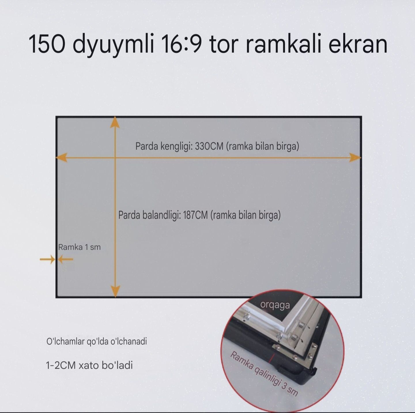 Proyektor Screen 150 Dyuym 16:9
