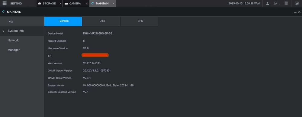 NVR Dahua DHI-NVR2108HS-8P-S3 (HDD 1TB Toshiba)