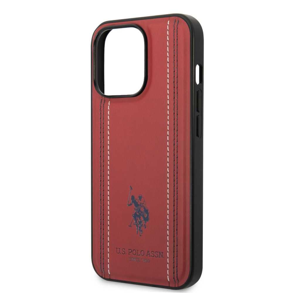 Гръб U.S. Polo Assn Leather Stitch за iPhone 14, 14 Pro, 14 Pro Max