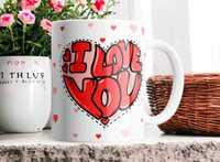 Cana personalizata, Valentine's Day, I love you, Ceramica, Alb, 350 ml