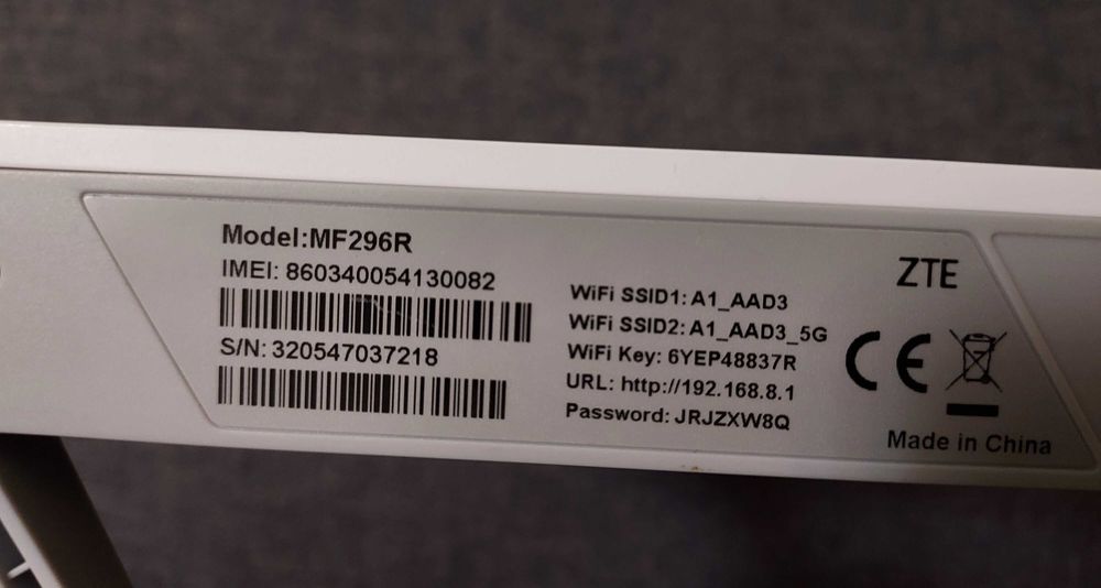 Рутер ZTE MF296R 4G LTE A1