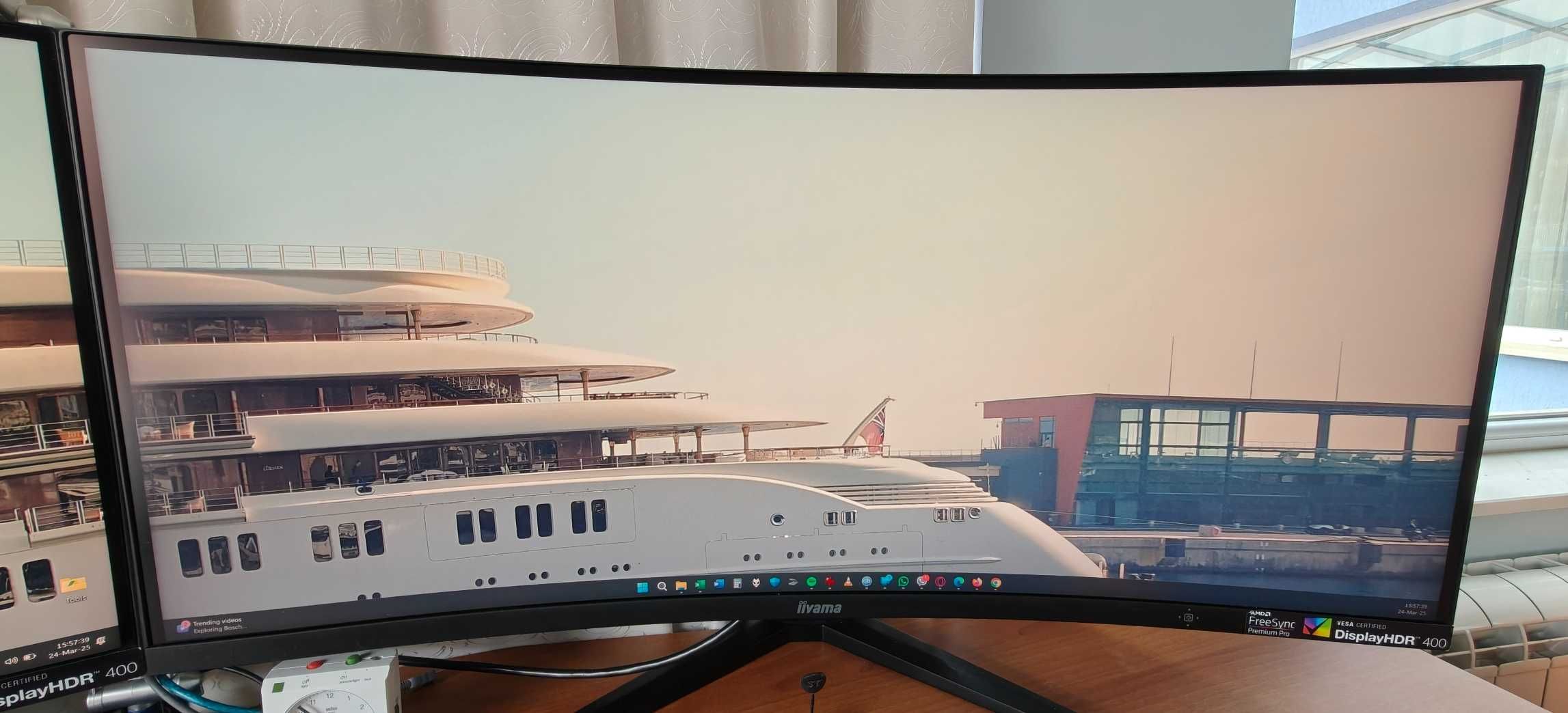 2бр ИЗВИТ 34'' Японски Монитор iiyama 1500R 3440x1440 144Hz GB3466WQSU