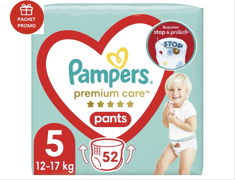 Vand scutece Pampers Premium Care Pants Nr 5 52 buc