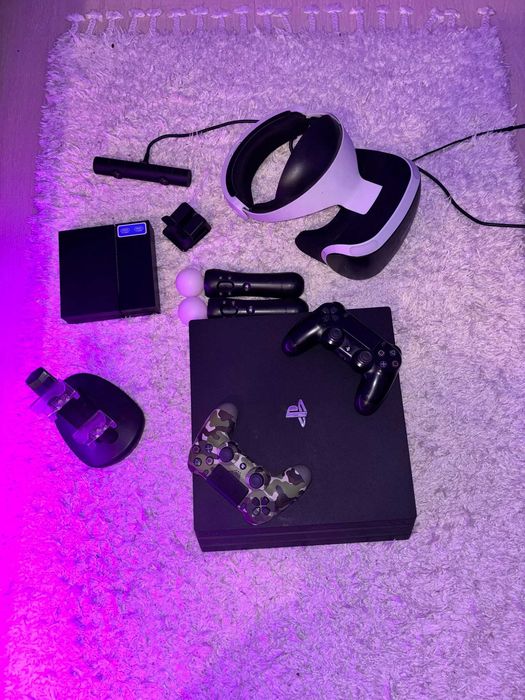 PS4 Pro SSD + VR conplet + 2 controllere + 14 jocuri