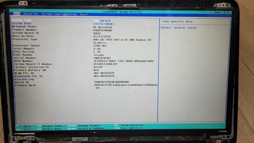 Dezmembrez laptop HP TPN-C126 Amd A8-7410 Radeon R5