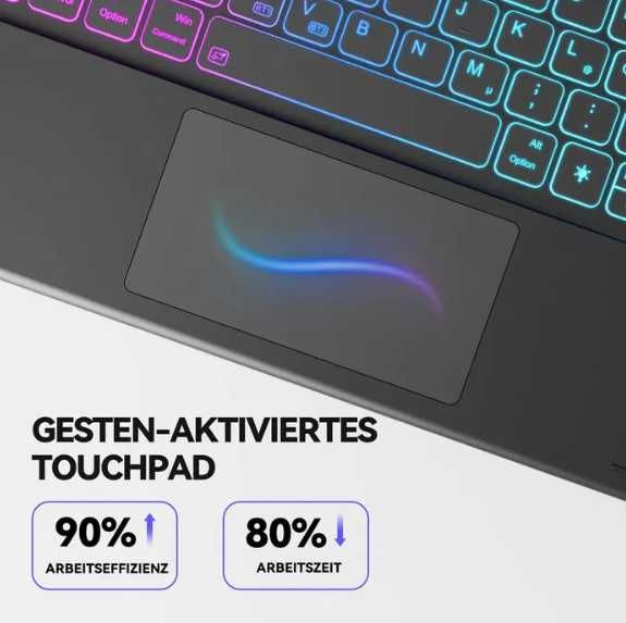 Tastatura IPAD F91 PRO 3 4 5 "12,9 Husa cu tastatura Negru si Alb