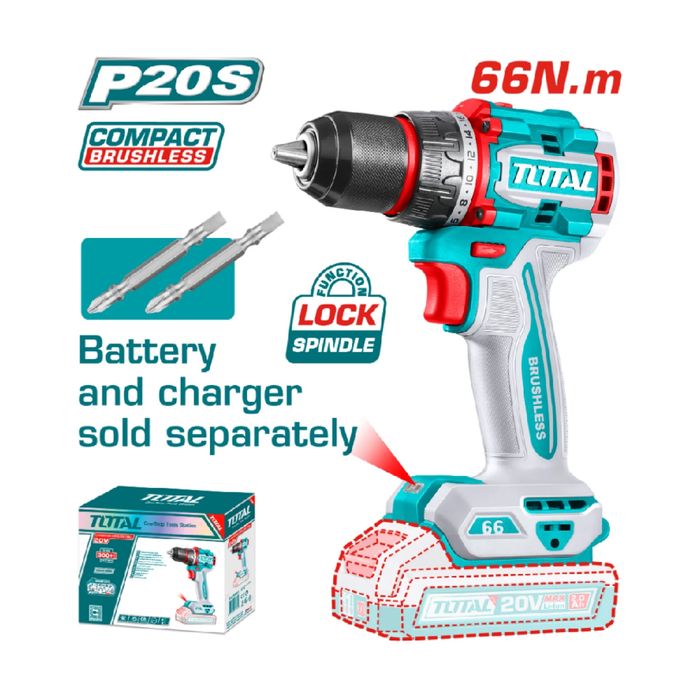 АКУМУЛАТОРЕН Безчетков винтоверт TOTAL, 20V без Батерия