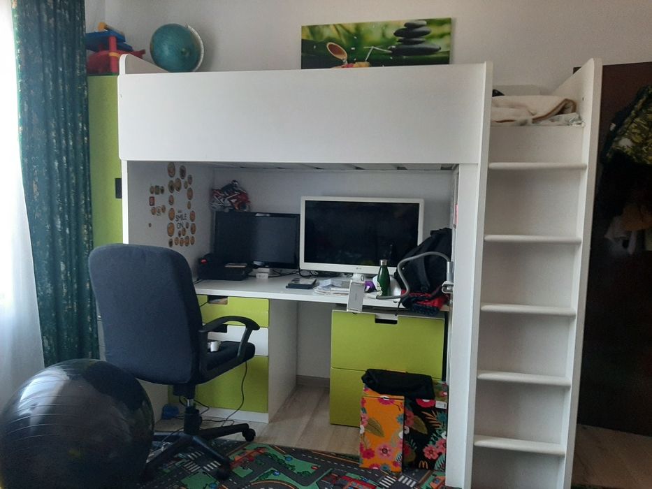 Mobilă dormitor pt copii cu pat etajat ikea