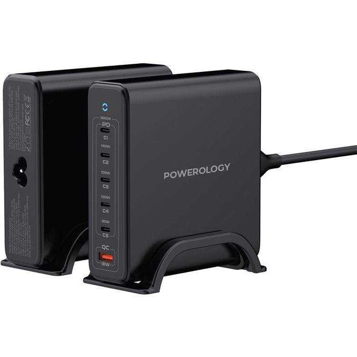 Зарядная док-станция 300w Powerology Volt-X Smart GaN Charger. Есть до