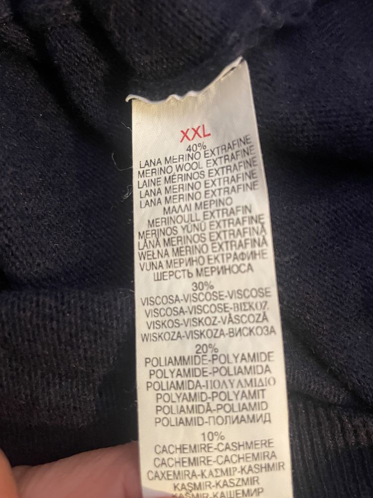 Jerseu barbati lana merino si cashmere Blue Stone L/XL