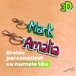 Breloc personalizat nume – cadou unic, imprimare 3D